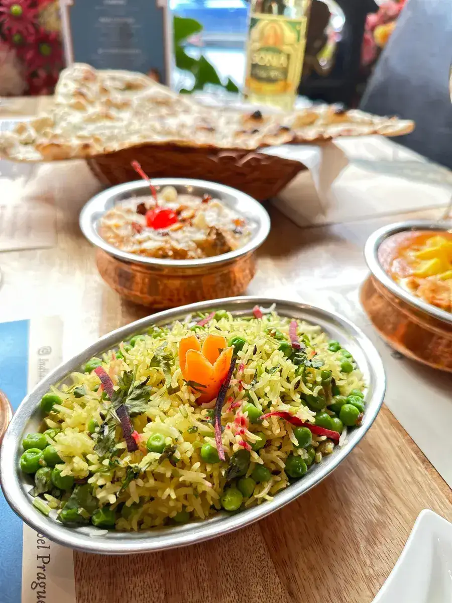 Biryani & naan spread