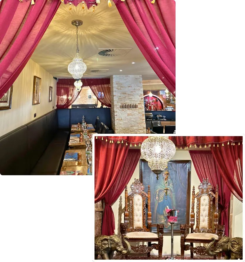 Interiér restaurace Indian Jewel na Starém Městě v Praze